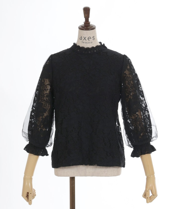 Tulle Sleeve Lace Tops