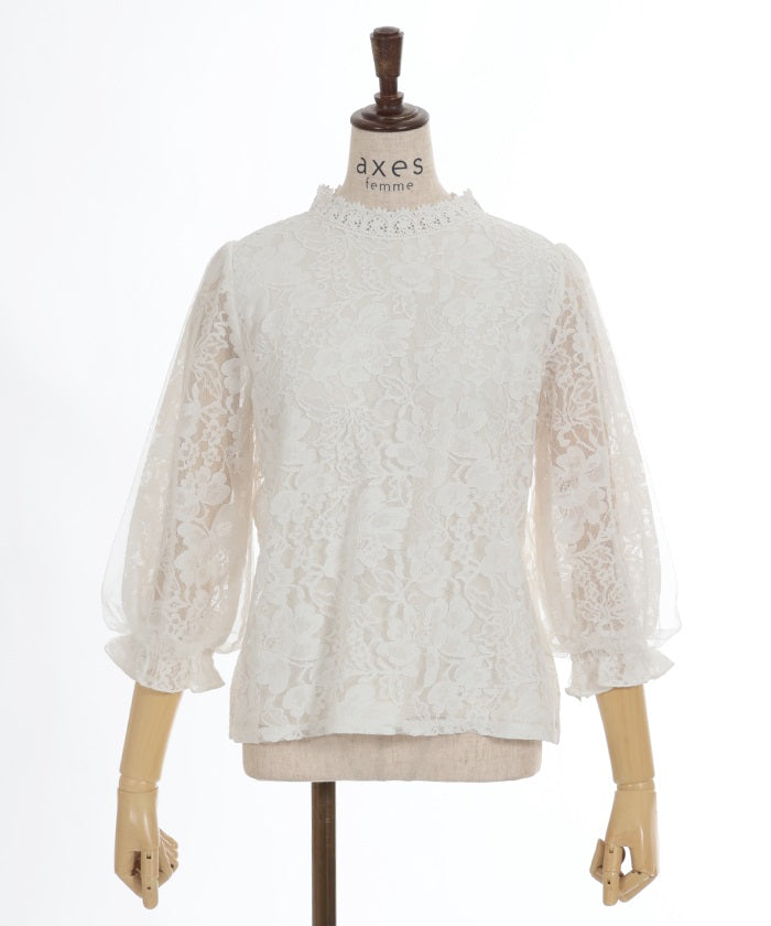 Tulle Sleeve Lace Tops