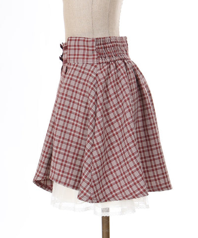 Irregular Hem Plaid Skort