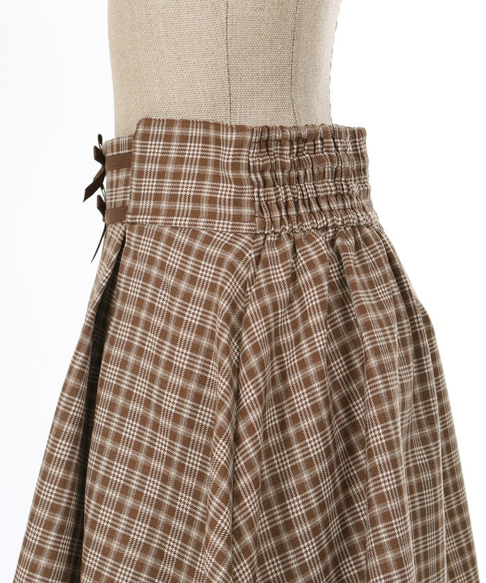 Irregular Hem Plaid Skort