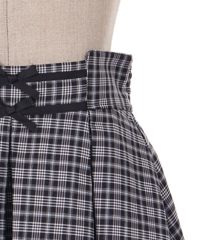 Irregular Hem Plaid Skort