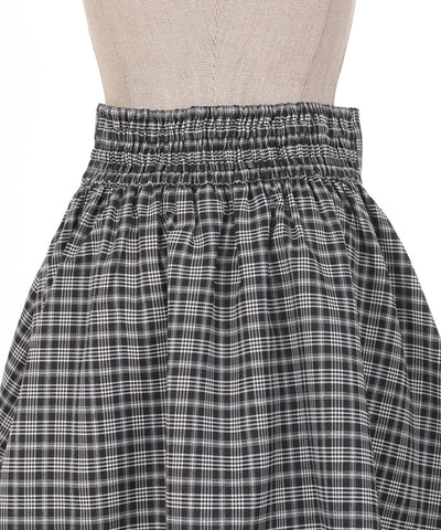 Irregular Hem Plaid Skort