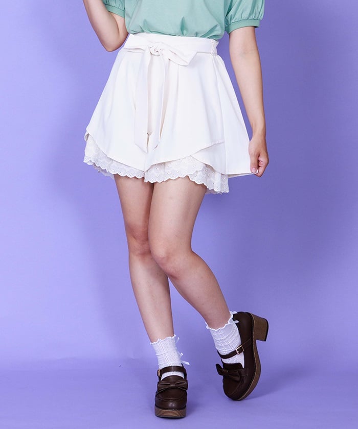 Cotton Hem Frill Culotte