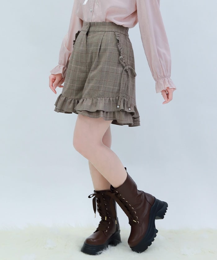Hem Frill Short Pants with Ribbons – axes femme from JAPAN