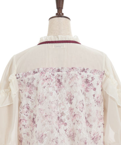 Toile de Jouy Style Lace Pullover