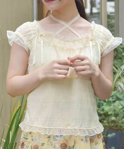 Cloqué Jacquard Top with Rose