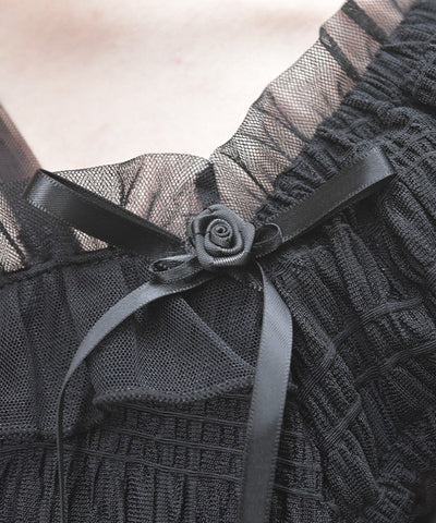 Cloqué Jacquard Top with Rose