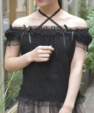 Cloqué Jacquard Top with Rose