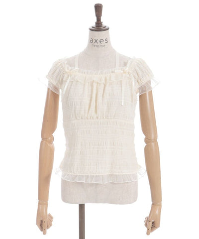 Cloqué Jacquard Top with Rose