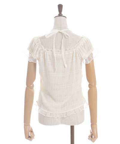 Cloqué Jacquard Top with Rose