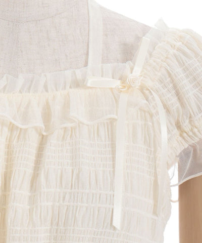 Cloqué Jacquard Top with Rose