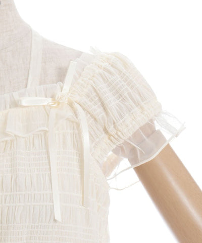 Cloqué Jacquard Top with Rose
