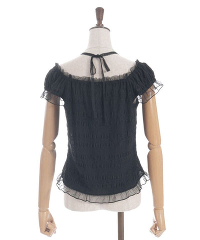 Cloqué Jacquard Top with Rose