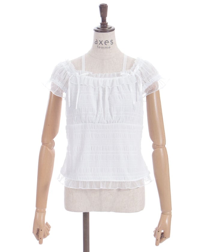 Cloqué Jacquard Top with Rose