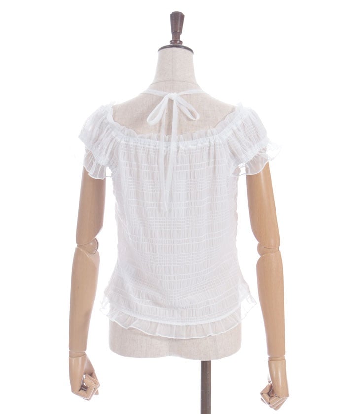 Cloqué Jacquard Top with Rose