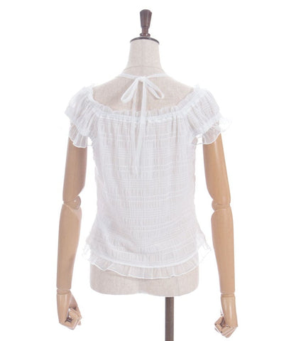 Cloqué Jacquard Top with Rose