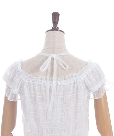 Cloqué Jacquard Top with Rose