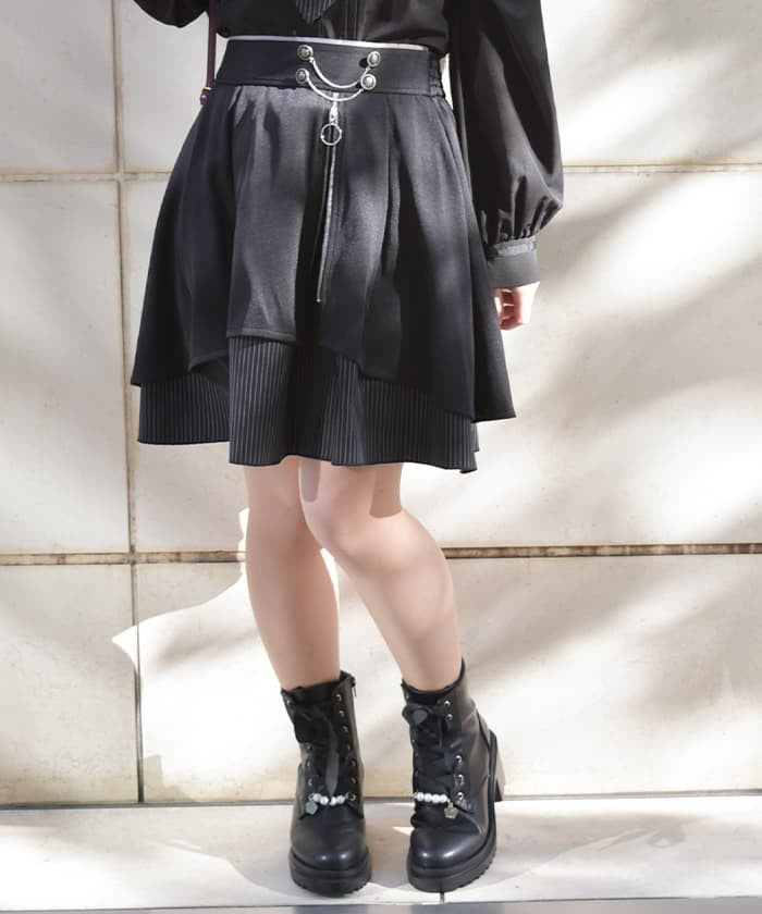 Mini Skirt with Chain Zipper