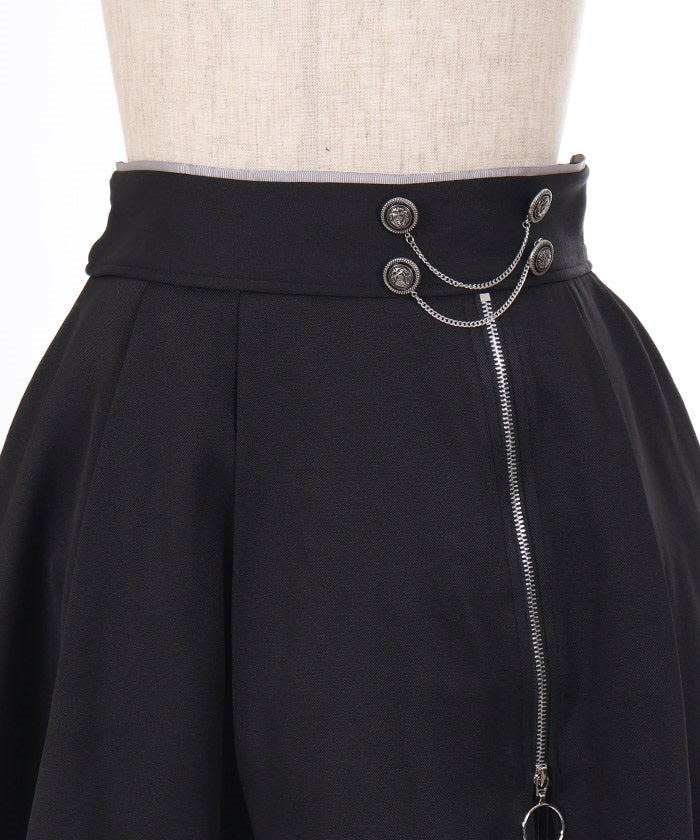 Mini Skirt with Chain Zipper