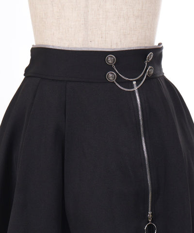 Mini Skirt with Chain Zipper