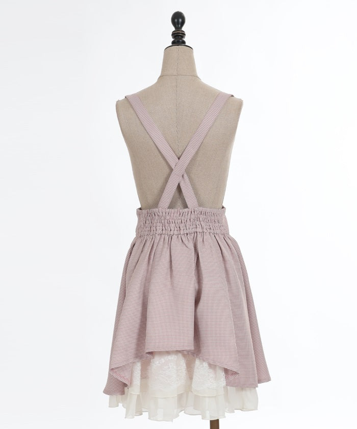 Back Frill Mini Skirt with Suspenders – axes femme from JAPAN