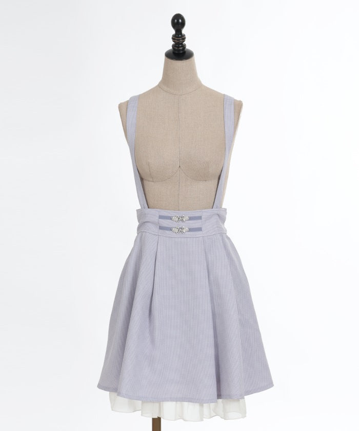 Back Frill Mini Skirt with Suspenders – axes femme from JAPAN