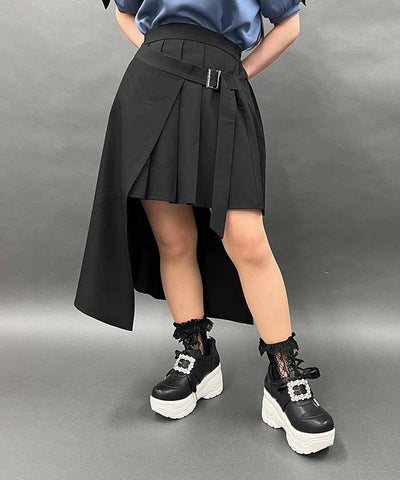 Wrap Design Pleated Skirt