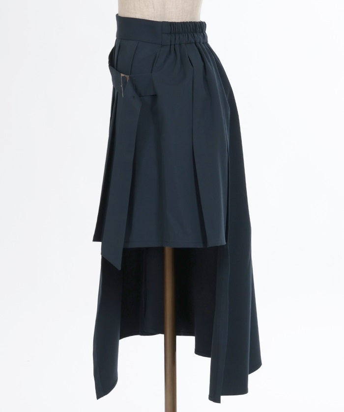 Wrap Design Pleated Skirt