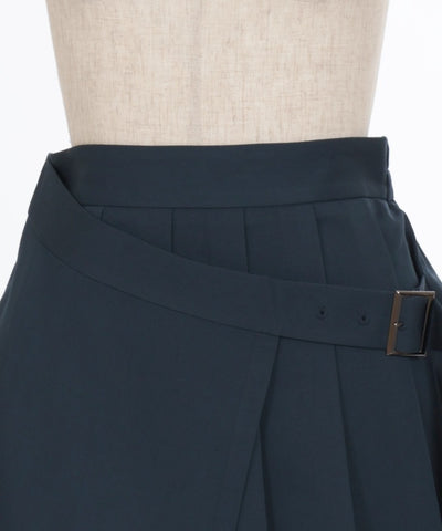 Wrap Design Pleated Skirt