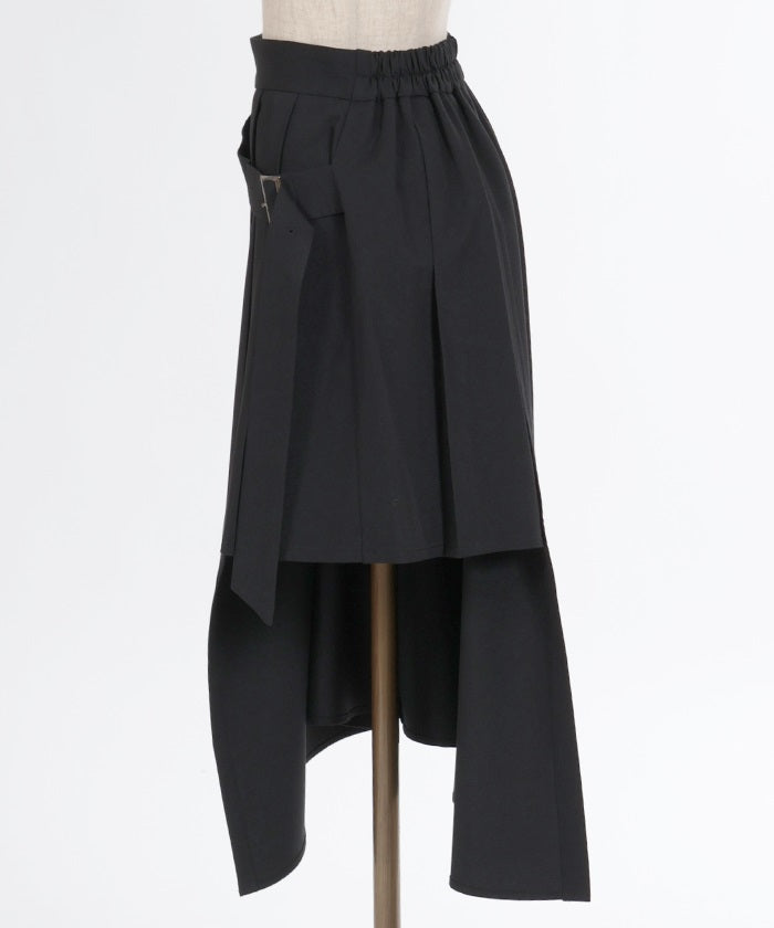 Wrap Design Pleated Skirt