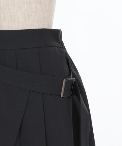 Wrap Design Pleated Skirt