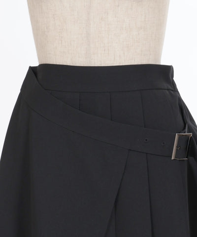 Wrap Design Pleated Skirt