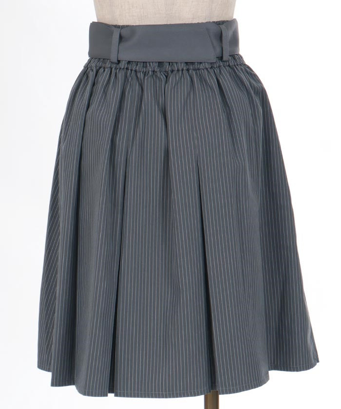 Pleated Midi Skirt with Belt