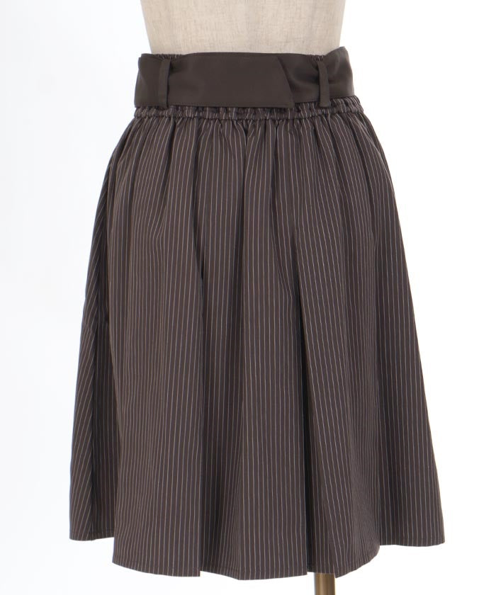 Pleated Midi Skirt with Belt