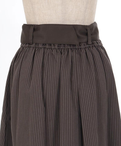 Pleated Midi Skirt with Belt