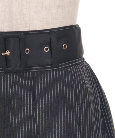 Pleated Midi Skirt with Belt