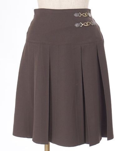 Pleated Skirt with Chain Bits