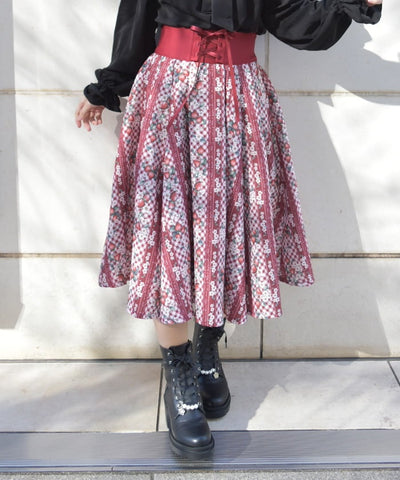 Strawberry Plaid Pattern Skirt