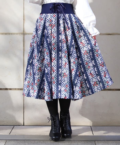 Strawberry Plaid Pattern Skirt