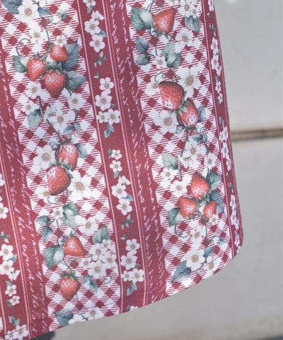 Strawberry Plaid Pattern Skirt