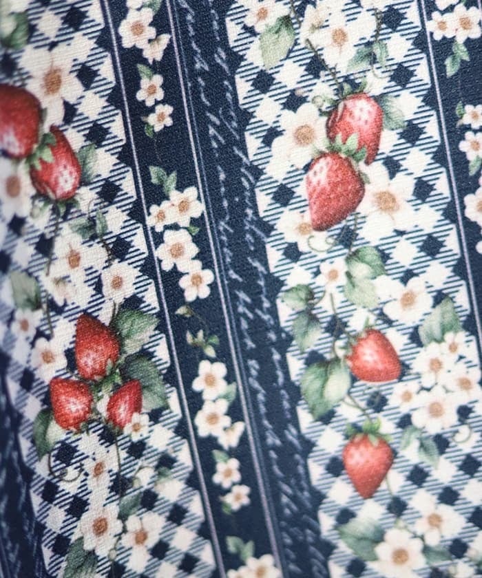 Strawberry Plaid Pattern Skirt