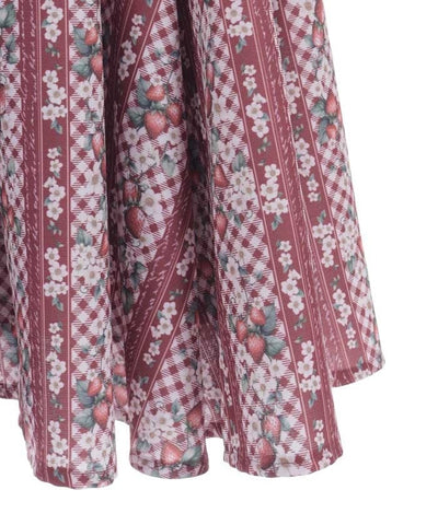 Strawberry Plaid Pattern Skirt