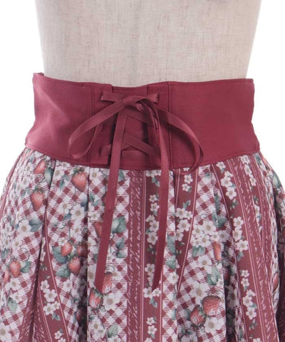 Strawberry Plaid Pattern Skirt