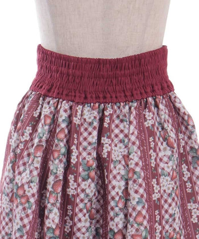 Strawberry Plaid Pattern Skirt