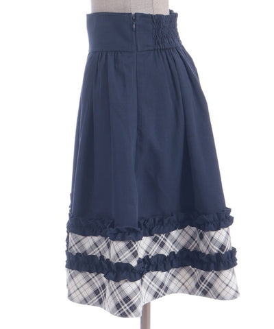 Bicolor Frill Midi Skirt