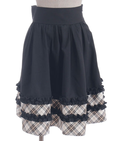 Bicolor Frill Midi Skirt