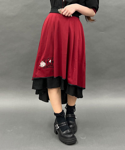 Playing Cards Embroidery & Jacquard Skirt (Time-limited Price)