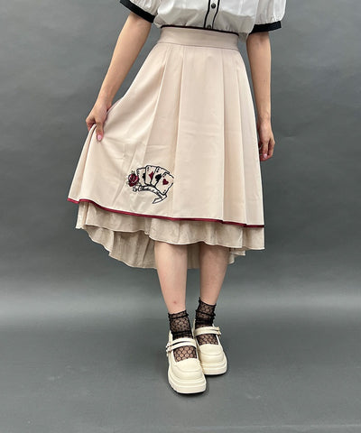 Playing Cards Embroidery & Jacquard Skirt (Time-limited Price)