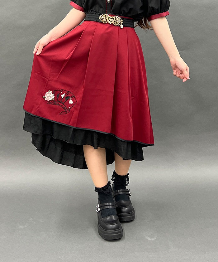 Playing Cards Embroidery & Jacquard Skirt (Time-limited Price)