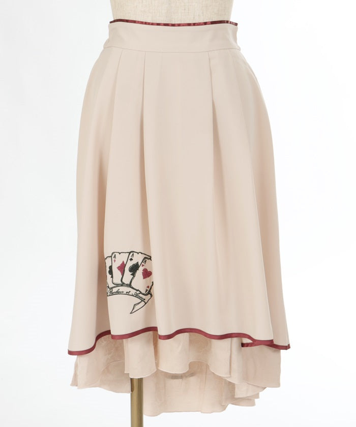 Playing Cards Embroidery & Jacquard Skirt